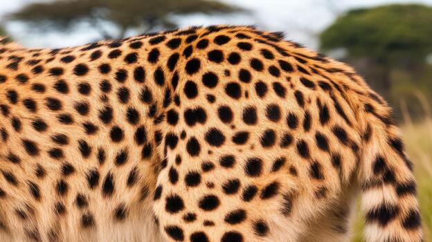 Captivating Cheetah Fur Pattern With Black Spots on Golden Fur in Africa photo