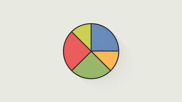 Colorful Pie Chart Showing Statistical Data and Segment Distribution on a Clean White Background photo