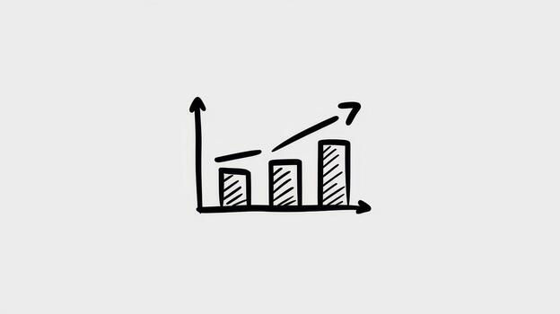 Hand Drawn Bar Graph Showing Business Growth and Increase in Sales photo