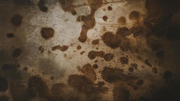 Dirty Surface Covered With Brown Stains and Scratches Creating an Abstract Pattern photo