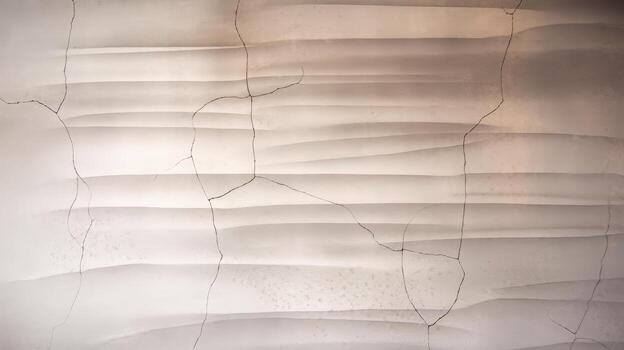 Interior Wall With Horizontal Stripes Pattern and Cracks in an Indoor Setting photo
