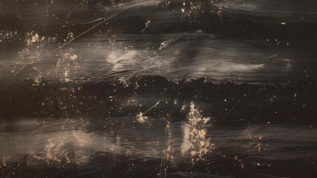 Distressed Dark Wood Surface With Scrapes and Splatters Creates an Aged Appearance photo