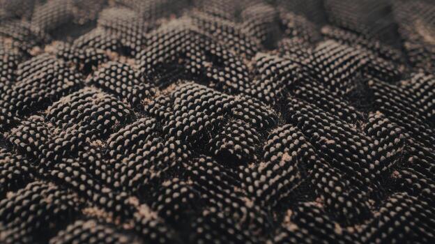 Detailed View of a Woven Dark Textile With a Bumpy Texture photo