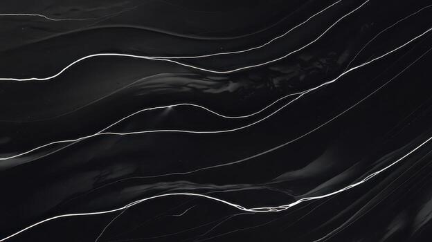 Flowing Black Marble With White Streaks Showing Abstract Pattern photo