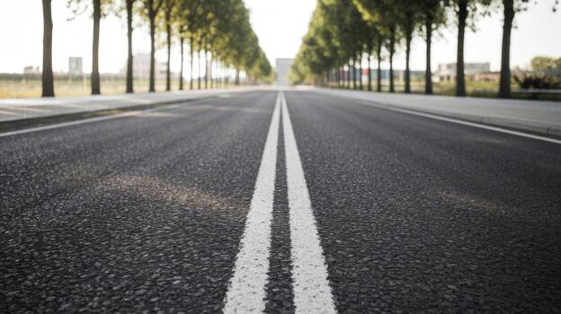 Road View Going Straight, With Trees Lining Both Sides in the Daylight photo