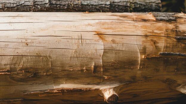 Close View of a Fallen, Partially Debarked Tree Trunk in Redwood National Park photo