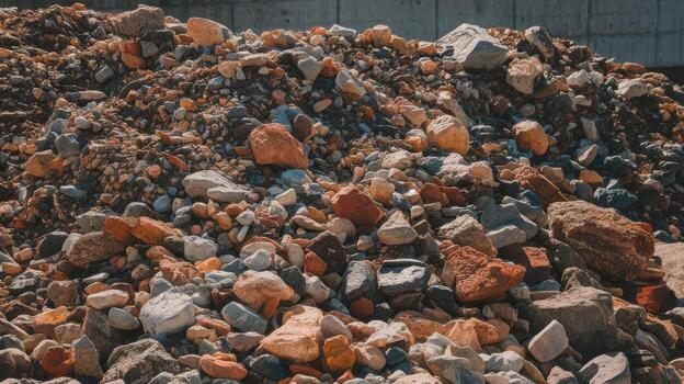 Huge Pile of Rocks and Sediment Sitting Outside During the Day photo