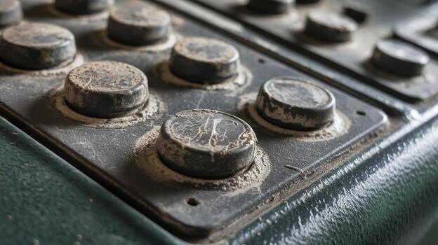 Old Control Panel With Dusty Buttons Needing Some Cleaning photo