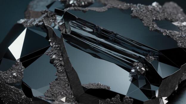 Abstract Formation of Dark Minerals With Reflective Surfaces photo