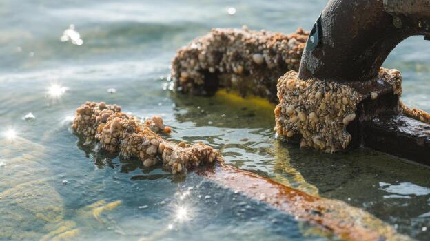 Rusty Metal Submerged in Shallow Water at a Beach During the Day photo