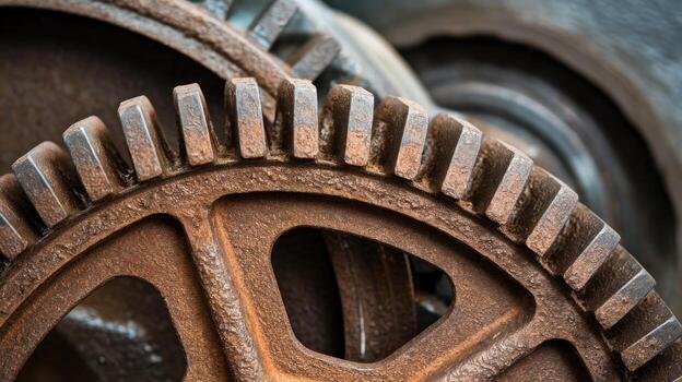 Close up of Rusty Metal Gears in a Historic Factory During the Daytime photo