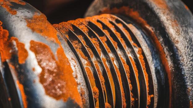 Close up of a Rusted Metal Pipe With Corroded Screw Threads photo