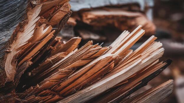 Broken Tree Reveals the Inner Wood in the Forest at Daytime photo