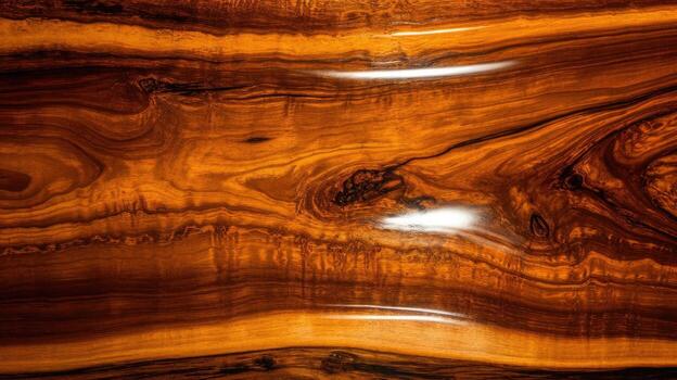 Polished Wood Grain Texture With Glossy Finish Displaying Swirls photo