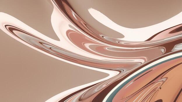 Abstract Swirling Liquid Pattern in Brown, Tan, and White, Resembling Acrylic Paint photo
