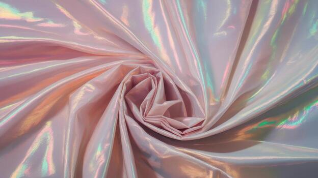 arremolinándose ligero rosado tela con iridiscente brillo crea un dinámica modelo foto