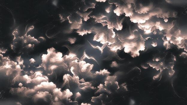 Dramatic Cloudscape Featuring Dark Ominous Formations and Striking, Glowing Edges photo