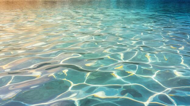 Sunlight Reflects off Gentle Blue Water Surface Creating a Shimmering Pattern photo
