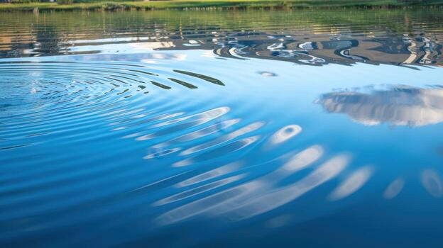 Ripples Create Concentric Circles on the Surface of Lake Serene photo