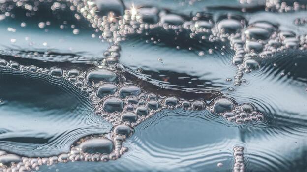 Bubbles Forming a Pattern on Surface of a Body of Water photo