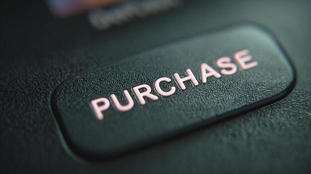 Close-up of a textured purchase button, emphasizing modern digital transactions and online shopping. High-tech and sleek design. photo