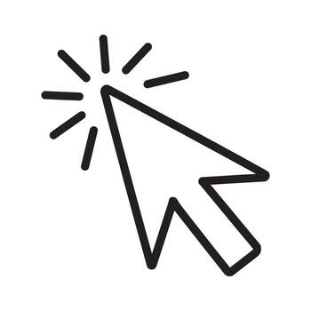 computadora puntero cursor haciendo clic indicando selección proceso acción o actividad línea Arte vector