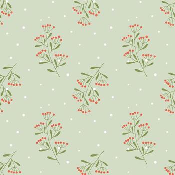 invierno modelo con pintado sucursales, rojo bayas, y copos de nieve para saludo tarjetas y envase papel. alegre Navidad y contento nuevo año. vector