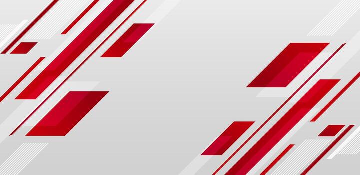 Dynamic red and white abstract background with diagonal lines and geometric motion effect. vector