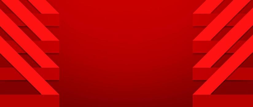 Modern red abstract background with geometric lines and dynamic shapes vector