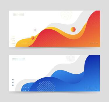 Dynamic red and blue abstract background with flowing wave shapes vector