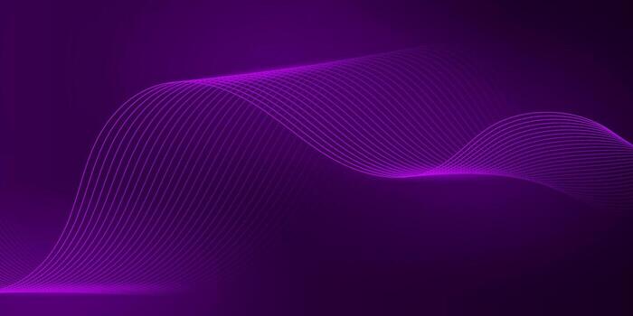 Dark purple abstract background with soft flowing wave lines, giving a modern, elegant vector