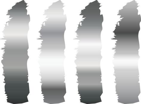 cuatro vertical resumen cepillo golpes con un degradado de gris a blanco en un blanco antecedentes vector