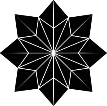 Geometric starburst pattern with sharp edges and intersecting lines on a white background vector