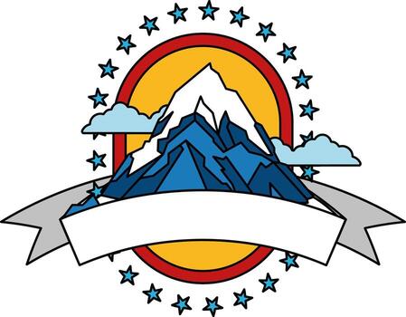 logotype of isolate Snowy mountains. vector