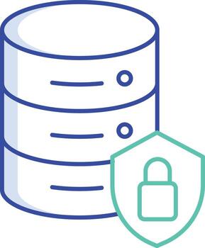 database Locks outline color icon vector