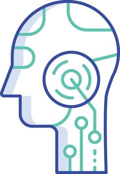 robot head outline color icon design vector