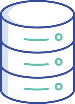 base de datos contorno color icono diseño vector