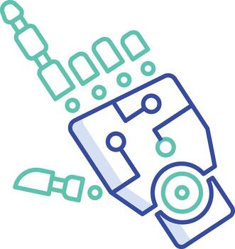 robot hand outline color icon design vector