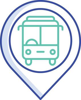 bus stop location map outline color icon design vector