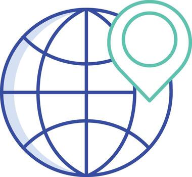 globe location outline color icon design vector