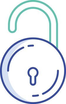 bitcoin unlock outline color icon design vector