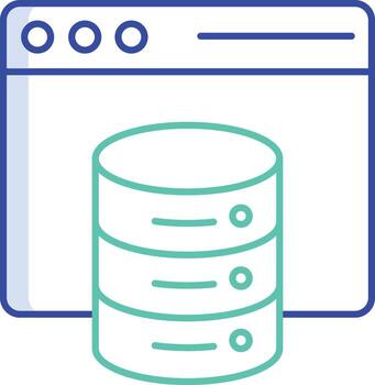 web base de datos contorno color icono diseño vector