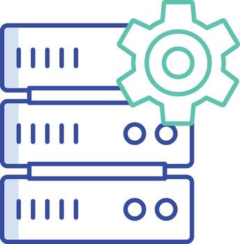 base de datos servidor ajuste contorno color icono diseño vector