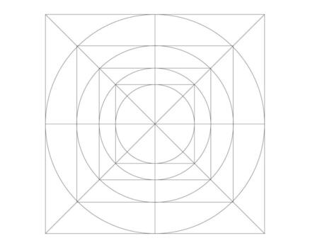 Guide, sizing for application logo grid, line geometric shapes background. Blank template, proportions. vector