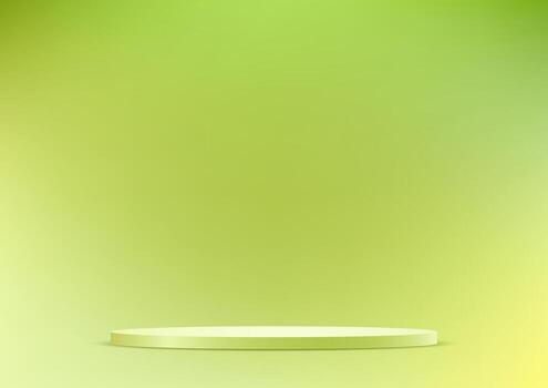 Empty Green and Yellow studio room background Space for selling products, backdrop, wallpaper, background, text. Empty Room Studio with table. illustration. vector
