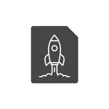 puesta en marcha cohete lanzamiento desde un negocio plan documento para un nuevo proyecto idea vector