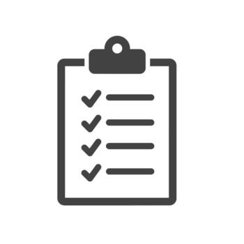 Clipboard with a checklist solid icon for task management and project planning vector