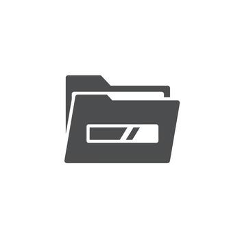 archivo carpeta con un Progreso bar icono representando datos transferir y proyecto terminación vector