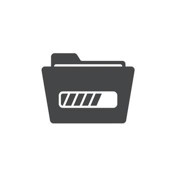 Project folder with a progress bar for tracking task status and file upload completion vector