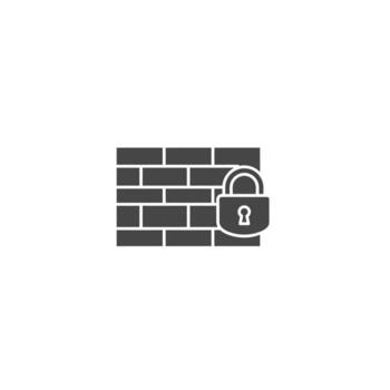 Data protection firewall icon for cybersecurity and safeguarding online network information vector